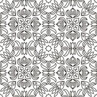 Outline seamless pattern Doodle hand drawn art Sketch vector
