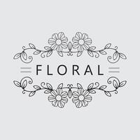 Flower logo and floral design illustration design template vector