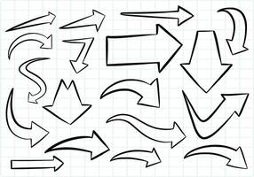 Hand draw directional arrows set sketch design vector