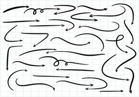 Hand draw directional arrows set sketch design vector