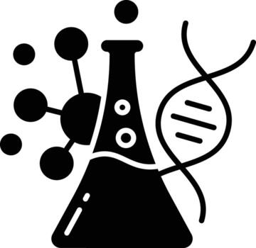 Beaker solid glyph illustration vector