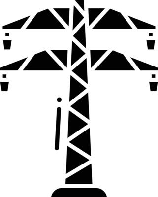 Power Tower solid glyph illustration