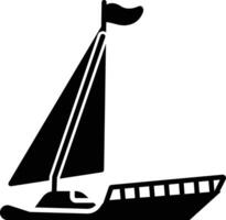 Yacht solid glyph illustration vector