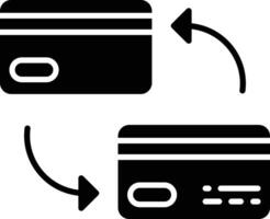 Debit card exchange solid glyph illustration vector