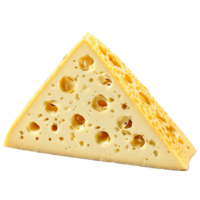 Emmental cheese wedge with large holes and slices fanned out in array Food and culinary png
