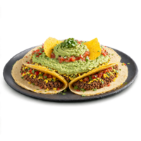 Breakfast tacos mandala a circular pattern of loaded breakfast tacos with salsa and guacamole drizzling png