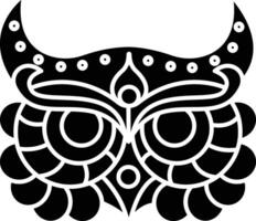 Owl solid glyph illustration vector