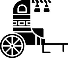 Chinese carriage solid glyph illustration vector