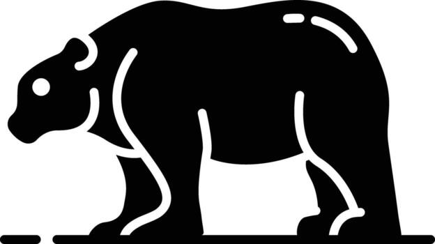 Bear solid glyph illustration vector