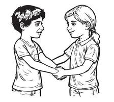 friendly handshake sketch vector