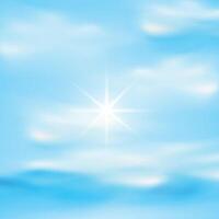 Blue Sky with Clouds Light Background vector