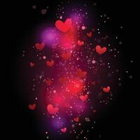 Red Heart with Black Background vector
