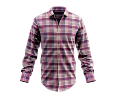 Checkered Patterned Shirt for Men. Isolated on transparent background png