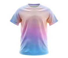 Mockup of a plain t-shirt with a colorful gradient. Isolated on transparent background png