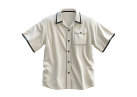 Mockup of White Shirt with Black Trim. Isolated on transparent background png