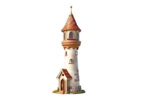 Charming Cartoon Tower Illustration. Isolated on transparent background png