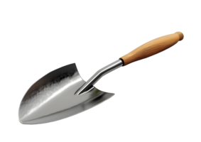 Garden Tool - Metal Shovel with Wooden Handle. Isolated on transparent background png