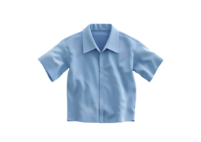 Blue Casual Button Up Shirt Mockup. Isolated on transparent background png