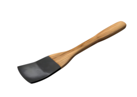 Wooden Spatula with Black Silicone Head. Isolated on transparent background png
