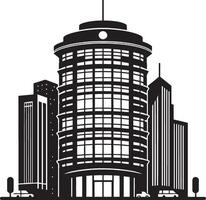 Modern Corporate Tall Building silhouette illustration isolated on a white background vector