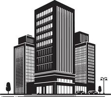 Modern Corporate Tall Building silhouette illustration isolated on a white background vector