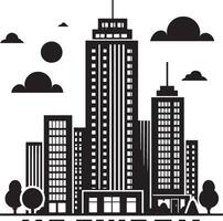 Modern Corporate Tall Building silhouette illustration isolated on a white background vector