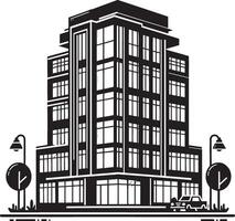 Modern Corporate Tall Building silhouette illustration isolated on a white background vector