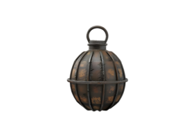Rusty Vintage Hand Grenade. Isolated on transparent background png