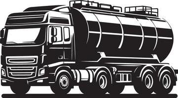 Tanker truck front silhouette illustration isolated on a white background vector