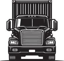 Container truck front silhouette illustration isolated on a white background vector