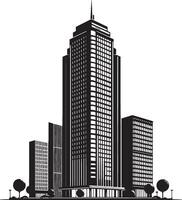 Modern Corporate Tall Building silhouette illustration isolated on a white background vector