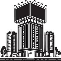 Modern Corporate Tall Building silhouette illustration isolated on a white background vector