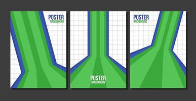 Set perspective poster design background collection vector
