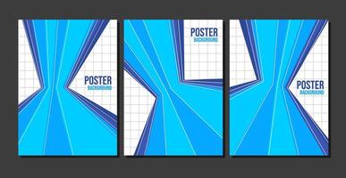 Set perspective poster design background collection vector