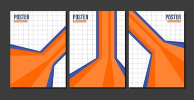Set perspective poster design background collection vector