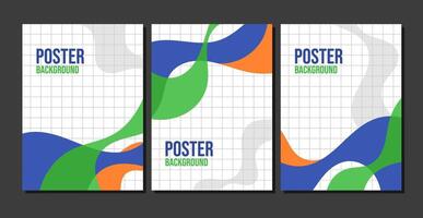Set poster colorful flat background collection vector