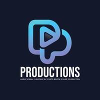 Letter P or PP logo icon design template elements, Play Button Logo. vector