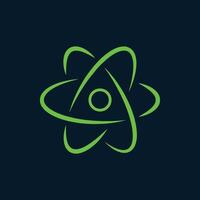 scientific atom symbol, logo, simple icon. Colorful logo concept with soft shadow on dark background. vector