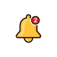 Golden notification bells in flat style for an alarm clock attention alert signal new vector