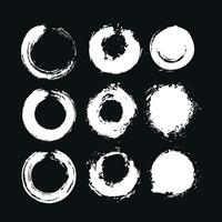 Set of paint brush stroke, ink splatter and artistic design elements vector