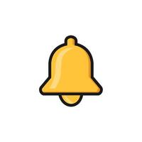 Golden notification bells in flat style for an alarm clock attention alert signal new vector