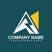 Monogram RM Logo Design Template With Mountain Shape vector