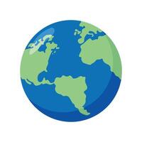 BasEarth globes isolated on white background. Flat planet Earth icon vector