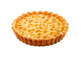 Savory quiche with spinach and cheese filling. Isolated on a transparent background png