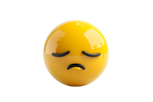 3D Sad Emoticon. Isolated on transparent background png
