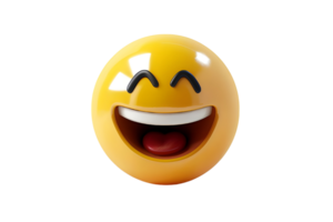 3D Emoji Laughing Face. Isolated on transparent background png