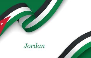 Ribbon with fllag of Jordan on white background vector
