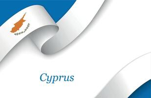Ribbon with fllag of Cyprus on white background vector