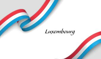 Ribbon with fllag of Luxembourg on white background vector