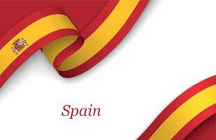 Ribbon with fllag of Spain on white background vector